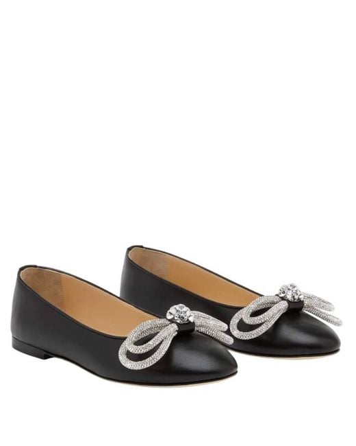 Mach & Mach Black Double Bow Flats, Brand Size 35 Us