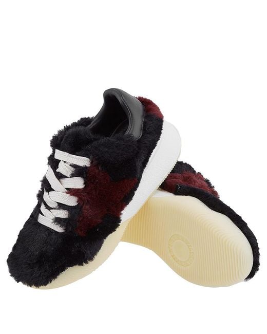 Stella McCartney Black Loop Shaggy Faux-Fur Sneakers
