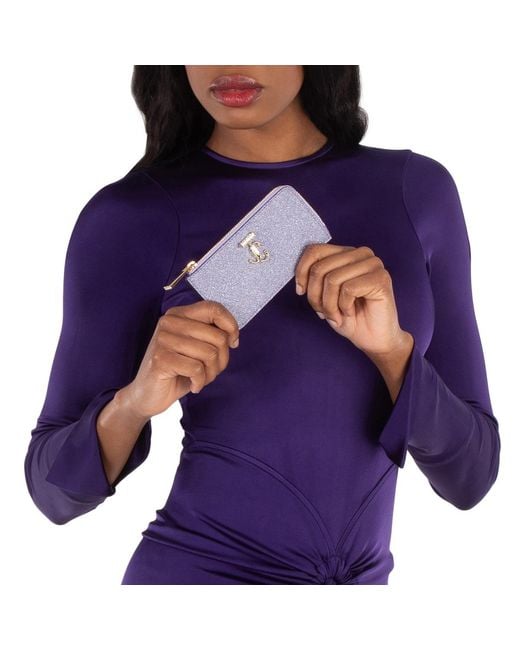 Jimmy Choo Purple Jc Emblem Zip Card Holder for men