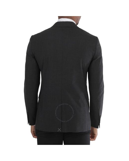 Burberry Black Dark Melange Pocket Detail Stretch Wool Tailored Jacket for men