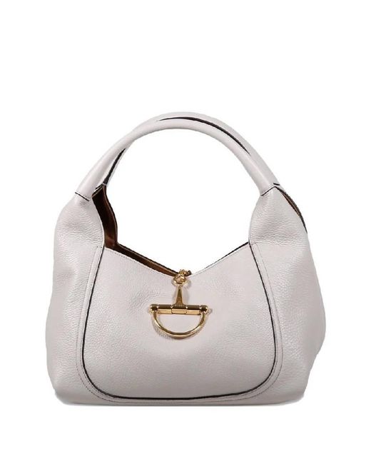 Gucci Gray Signature Softbit Leather Shoulder Bag