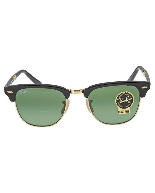 Ray-Ban Folding Clubmaster Black - Green 51mm Sunglasses -901-51-21
