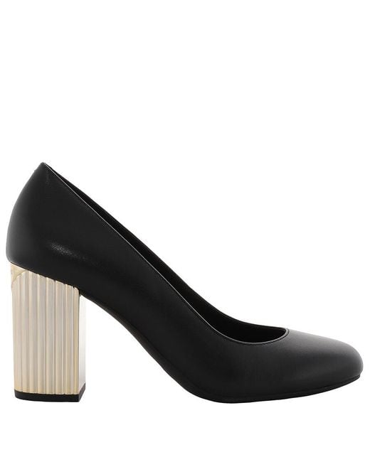 Michael Kors Black Porter Leather Heel Pump