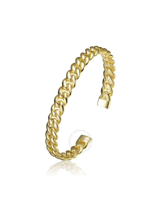 Rachel Glauber Metallic 14k Gold Plated Chain Cuff Bracelet