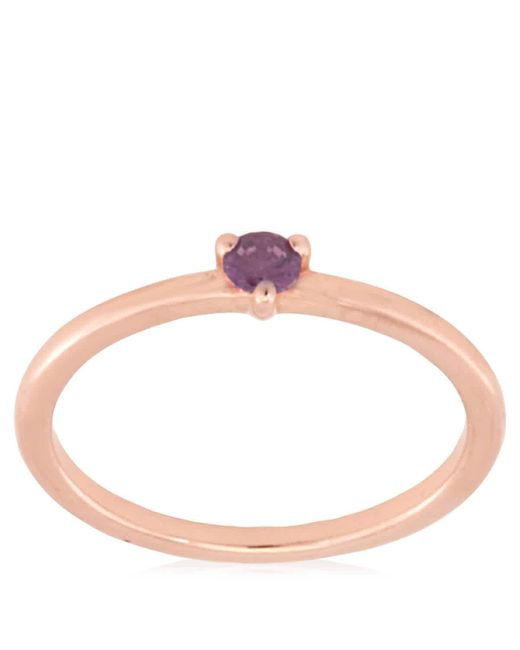 Pandora Metallic Rose Gold-plated Cz Solitaire Ring, Size