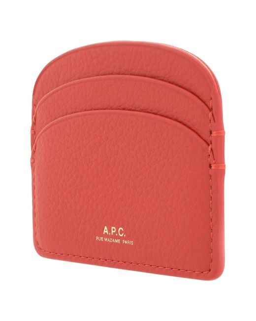A.P.C. Red Demi-Lune Cardholder