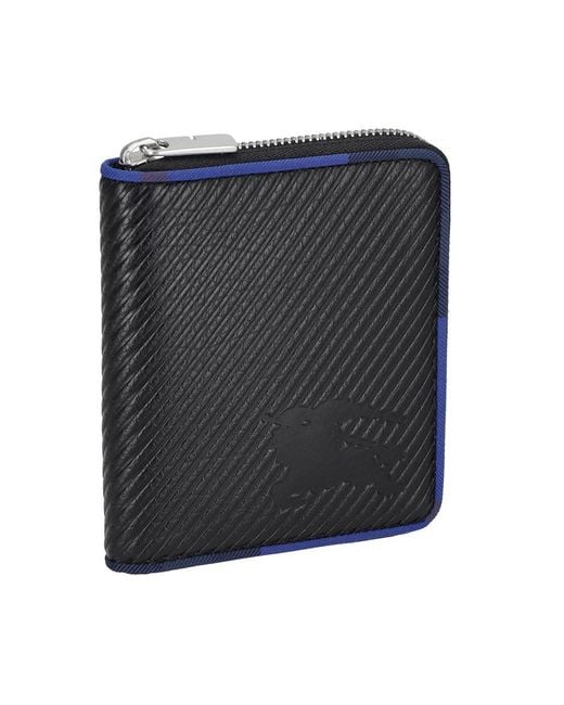 Burberry Black Medium Heritage Ekd Zip Wallet for men