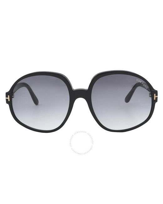 Tom Ford Gray Claude Smoke Dark Grey Gradient Oversized Sunglasses Ft0991 01b 61