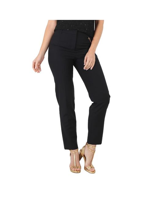 Givenchy Black Ladies Wool Cigarette Chain Trousers, Brand Size 36 (Us