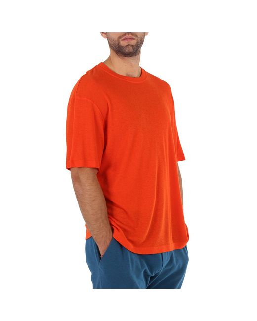 A_COLD_WALL* Orange Mid Artisan Logo Print Crewneck T-Shirt for men