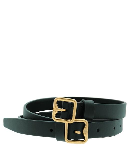 Burberry Blue Adjustable Design Leather Belt