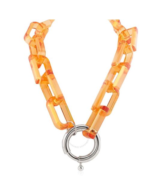Burberry Metallic Palladio/ Palladium-Plated Clasp Chain-Link Necklace