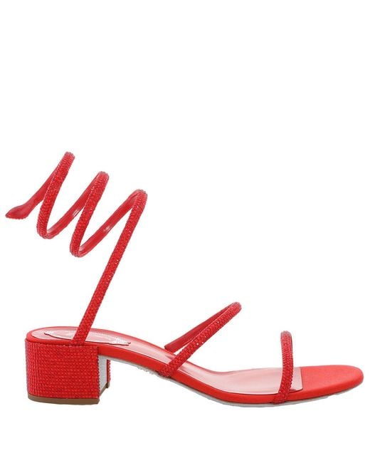 Rene Caovilla Red Rene Caovilla Cleo Crystal-Embellished Sandals
