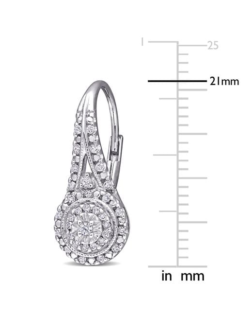 Amour Metallic 1/4 Ct Tw Diamond Halo Leverback Earrings