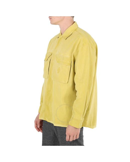 A_COLD_WALL* Yellow Cadmium Embroidered-logo Cotton Overshirt for men