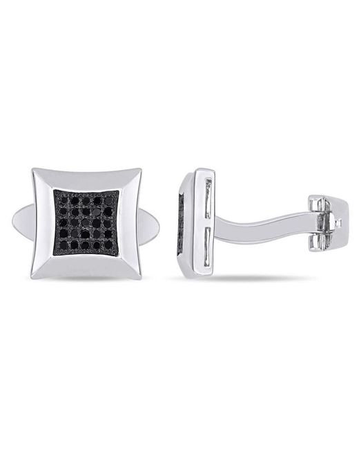 Amour Metallic 1/4 Ct Tw Diamond Pave Cufflinks for men