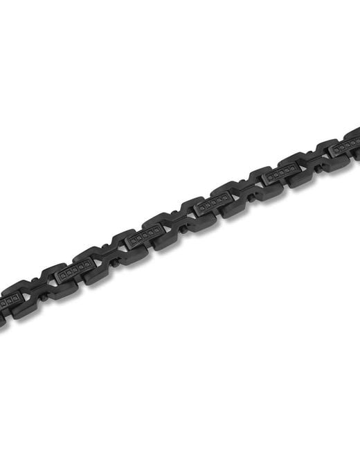 Robert Alton Black 1/2Ctw Diamond Stainless Steel With Finish & Forged Carbon Fiber Bracelet for men