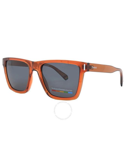 Polaroid Blue Polarized Grey Square Sunglasses Pld 6176/s 010a/m9 54 for men
