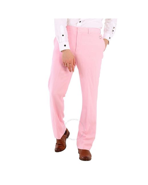 Burberry Pink Candy Wide-leg Tumbled Wool Tailored Trousers, Brand Size 48 (waist Size ") for men