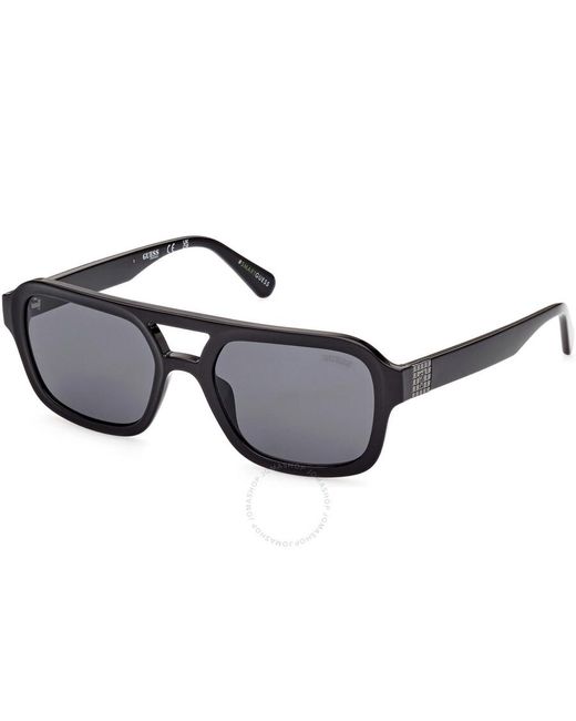 Guess Black Smoke Navigator Sunglasses Gu8259 01a 53