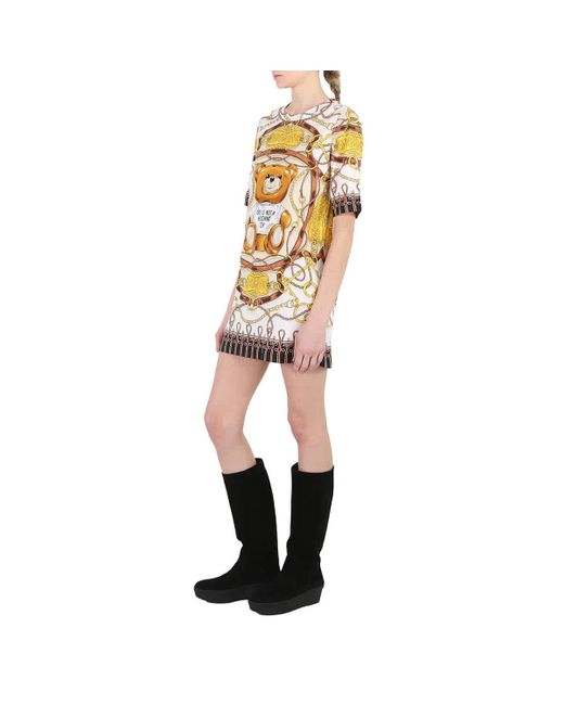 Moschino Metallic Teddy Bridle-print T-shirt Dress