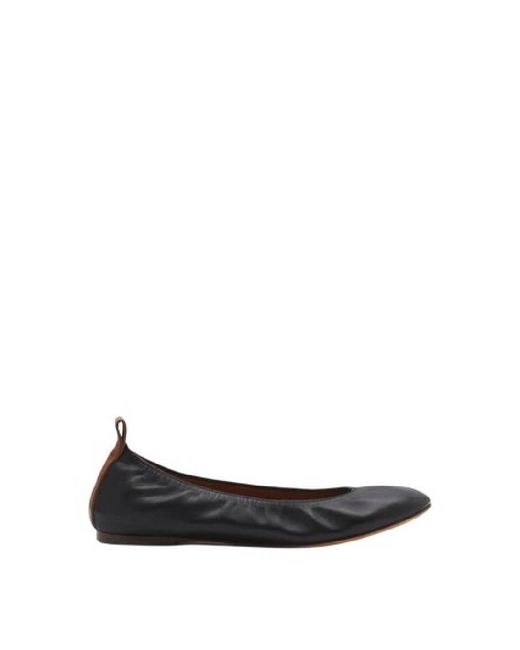 Lanvin Black Round-Toe Ballerina Flats