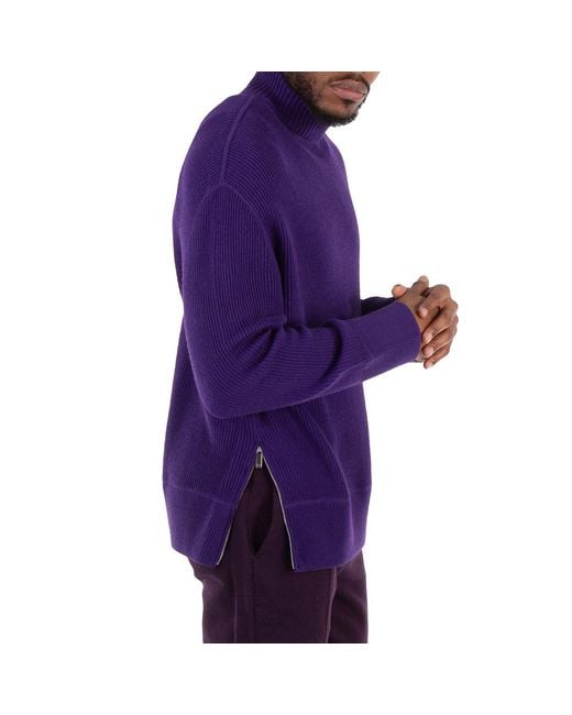 Emporio Armani Purple Turtleneck Long-Sleeve Sweater for men