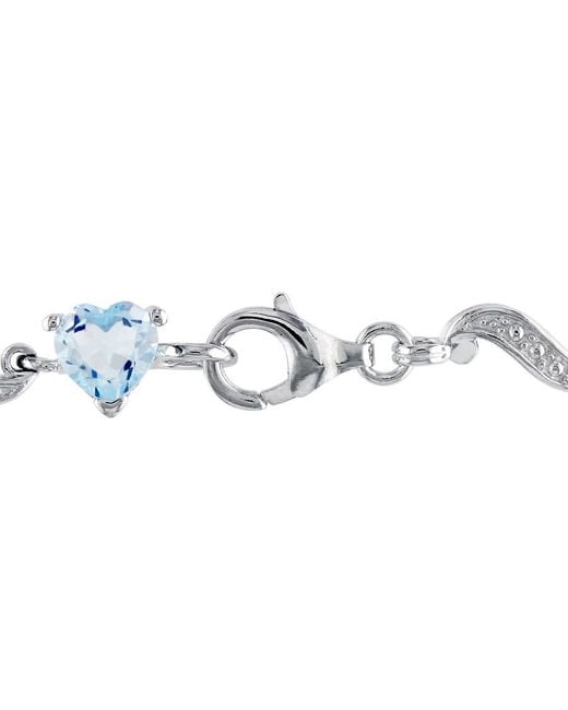 Amour Metallic 8 2/5 Ct Tgw Topaz And Diamond Heart S-Link Bracelet
