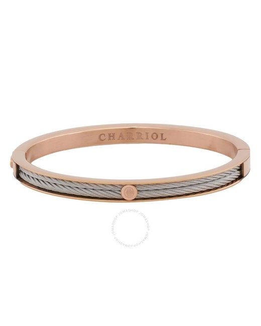 Charriol Metallic Forever Thin Pvd Steel Cable Bangle