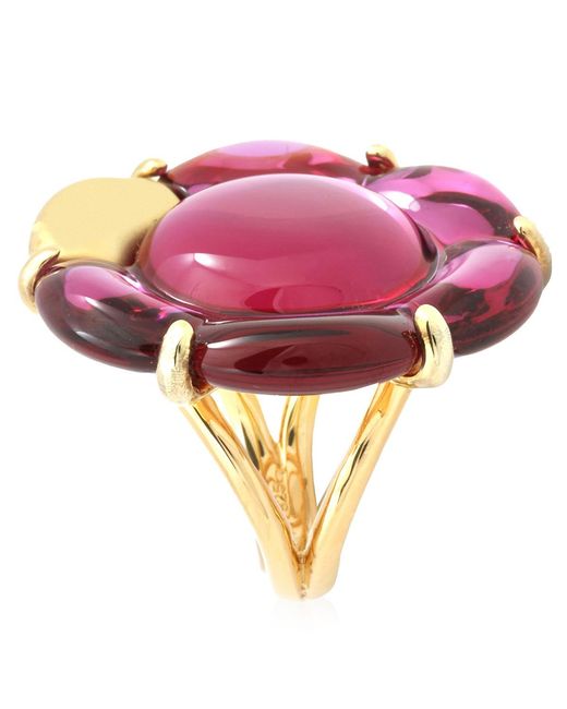 Baccarat Pink 'B Flower' Ring Fuchsia Crystal 2803647