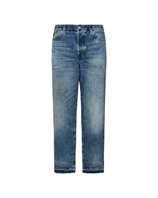 Polo Ralph Lauren Blue Relaxed Fit Distressed Carpenter Jeans for men