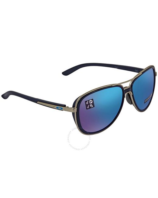 Oakley Blue Split Time Polarized Prizm Sapphire Pilot Sunglasses Oo4129 412907 58