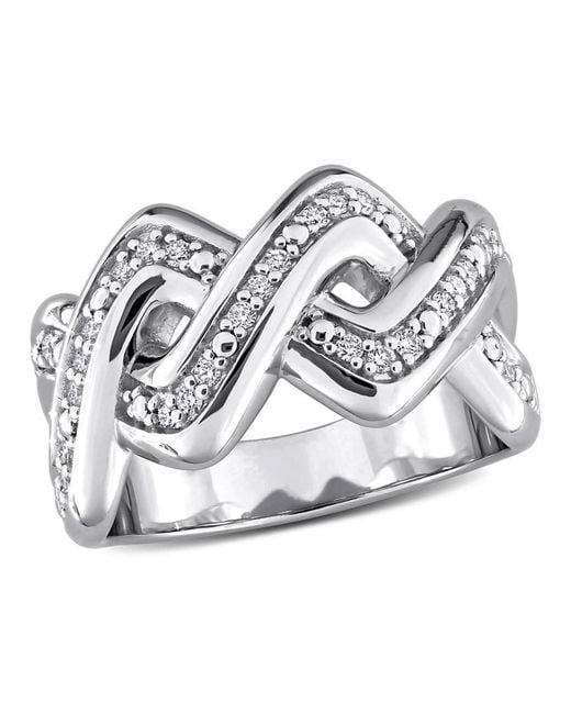 Created Forever White 1/4Ct Tw Lab Grown Diamond Crossover Ring for men