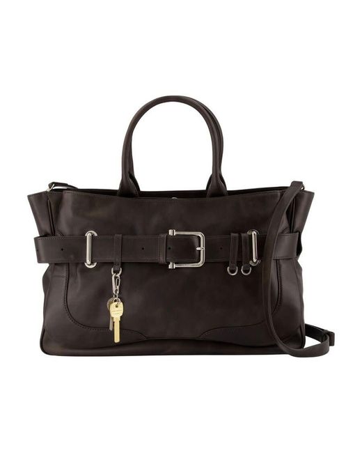 OSOI Black Brocle Top Handle Bag for men