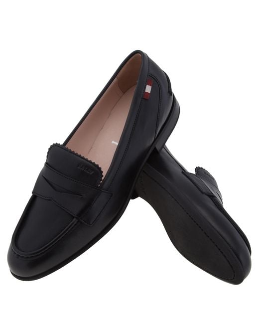Bally Black Dielle Lambskin Penny Loafers, Brand Size 35 Us Size 4.5