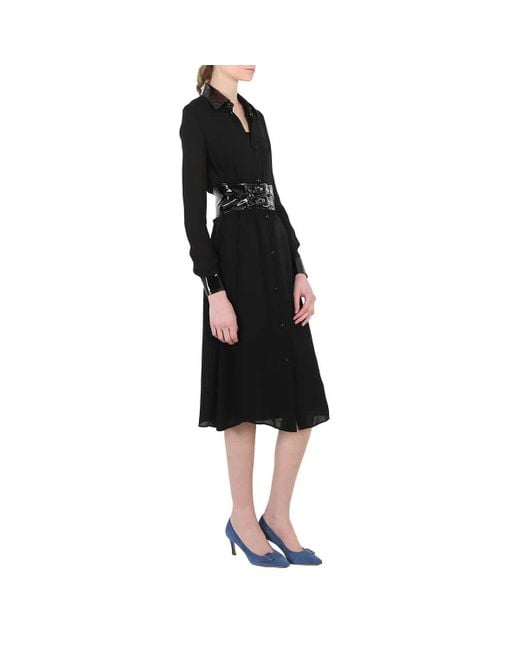 Moschino Black Long-sleeved Midi Dress