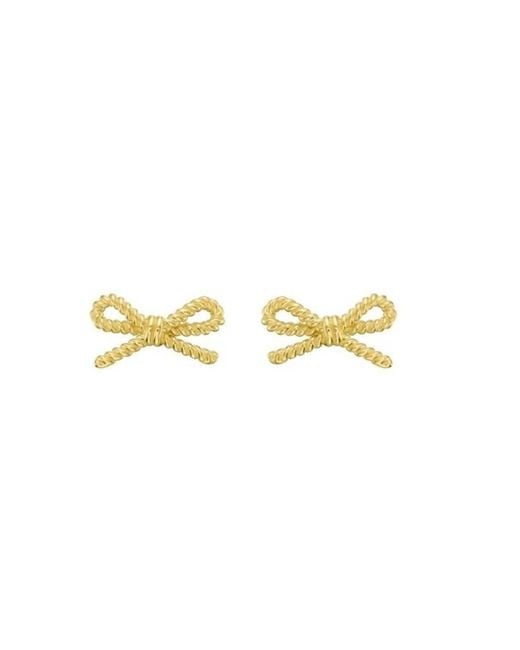 Tresorra Metallic 14K Rope Bow Stud Earrings