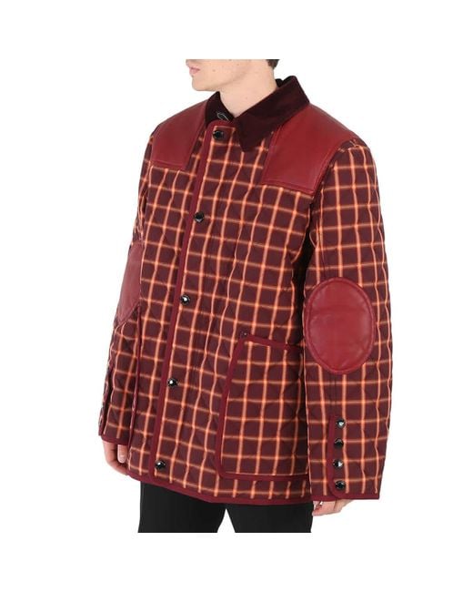 Burberry men's quilted jacket cheap burgundy