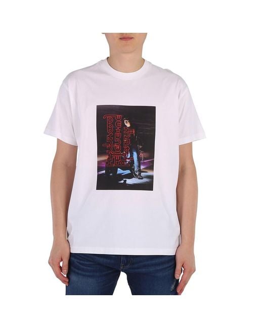 Burberry White Optic Photo Print Cotton T-Shirt for men