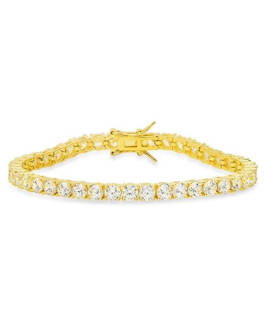 Kylie Harper Metallic 14K Over Round-Cut Cubic Zirconia Cz Tennis Bracelet