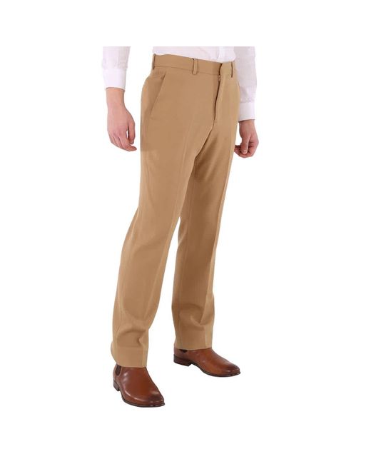 Burberry Natural Straight-leg Wool Tailored Trousers for men
