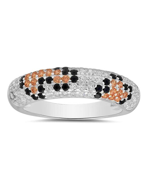 Kylie Harper Metallic Sterling Leopard Skin Pave Cz Band Ring