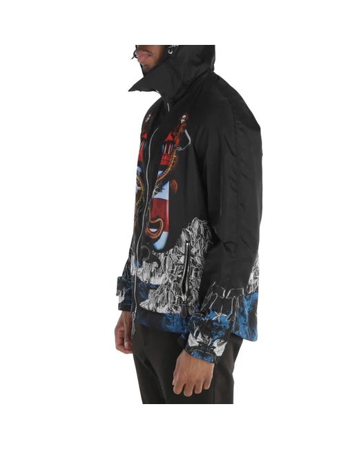Burberry Black Mermaid Gosling Print Hooded Jacket for men