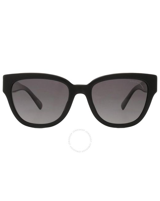 COACH Black Polarized Grey Gradient Butterfly Sunglasses Hc8379u 5002t3 54