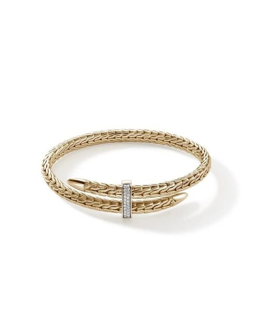 John Hardy Metallic Spear Flex Cuff, Diamonds, 5.5Mm Size Medium- Cggx9011072Di