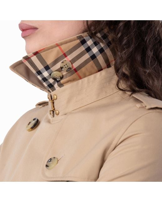 Burberry Natural The Kensington Mid-Length Trench Coat, Brand Size 2 Us