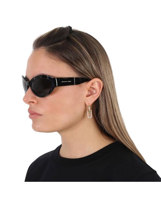 Michael Kors Black Burano Dark Grey Oval Sunglasses Mk2198 300587 59