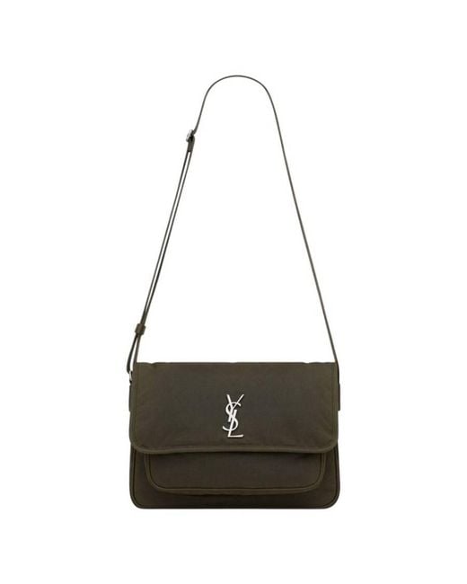 Saint Laurent Black Niki Canvas Messenger Bag for men