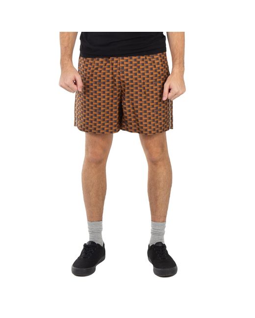Bally Brown Pennant Printed Silk Shorts for men