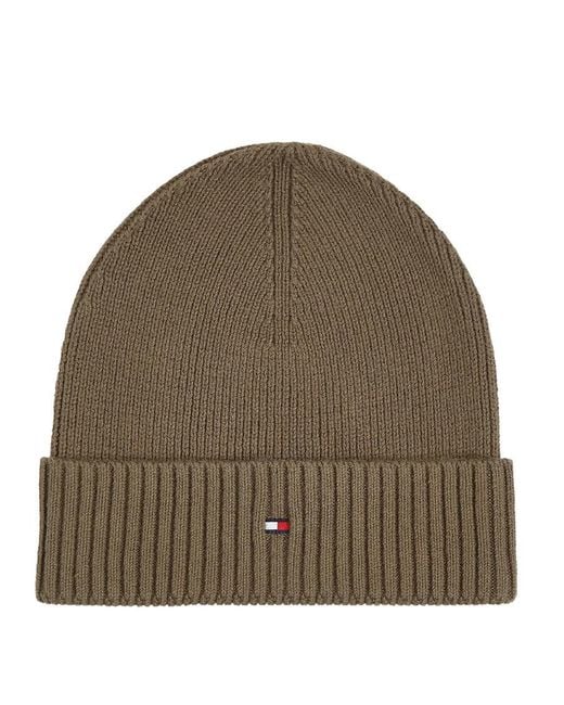 Tommy Hilfiger Green Flag Beanie With Cashmere for men